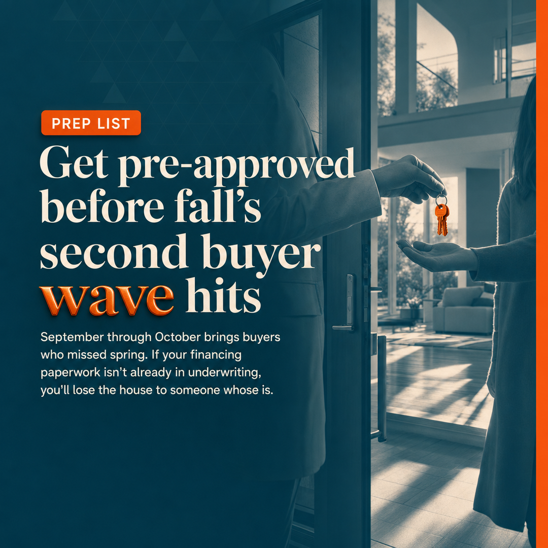 Real Estate social media post example generated with Draftovo — Get pre-approved before fall's second buyer wave hits