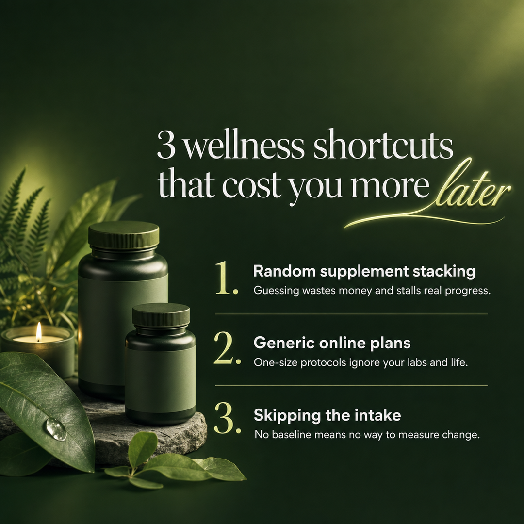 Health & Wellness social media post example generated with Draftovo — 3 wellness shortcuts that cost you more later