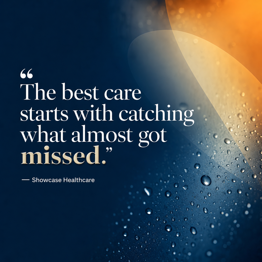 Healthcare social media post example generated with Draftovo — The best care starts with catching what almost got missed.