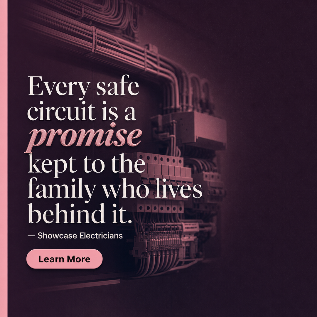 Electricians social media post example generated with Draftovo — Every safe circuit is a promise kept to the family who lives behind it.