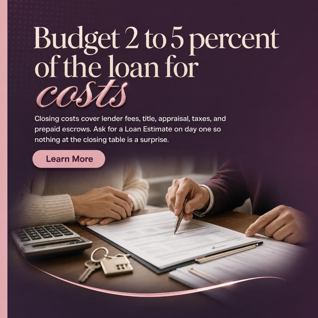 Mortgage Lender social media post example generated with Draftovo — Budget 2 to 5 percent of the loan for closing costs