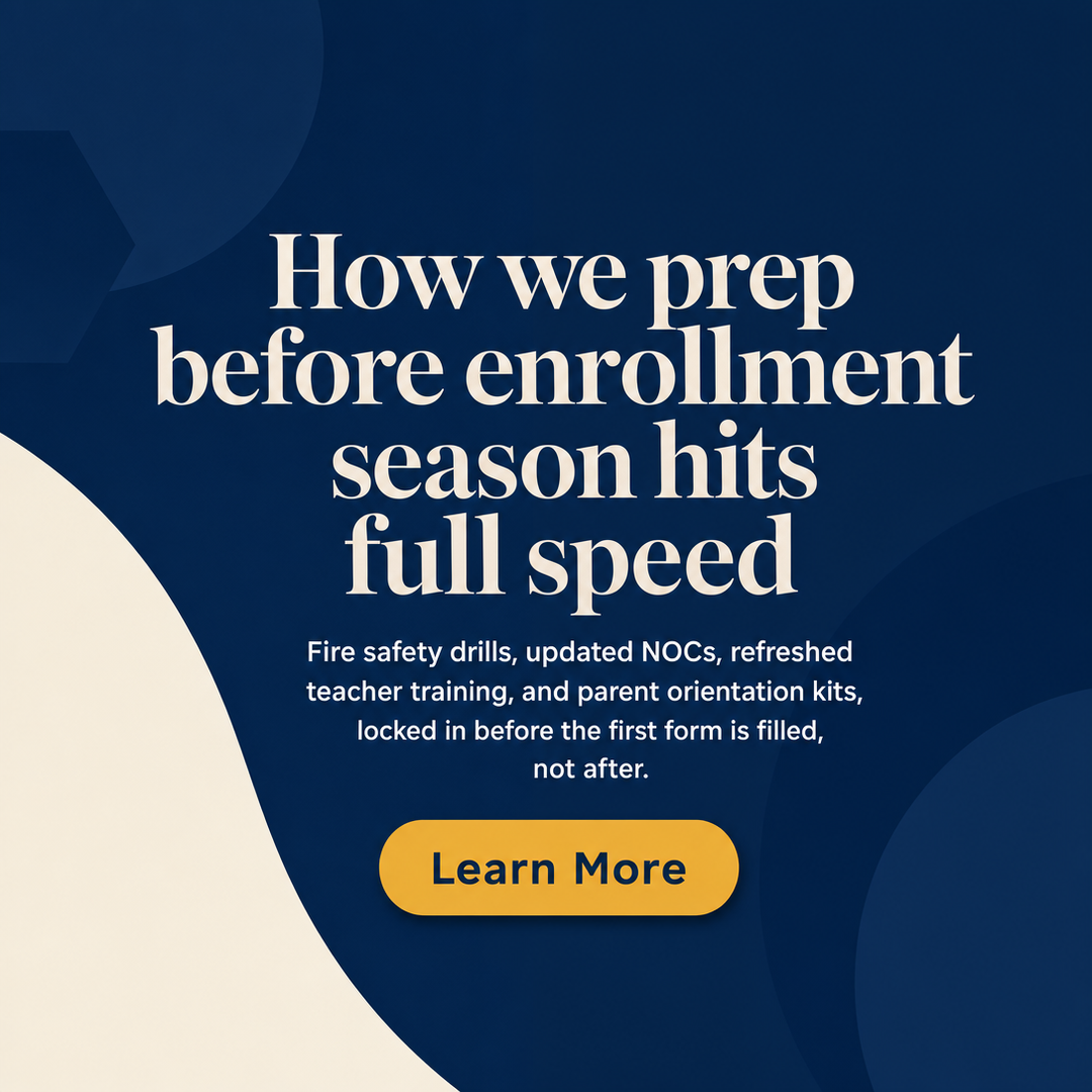 Tutoring / Test Prep social media post example generated with Draftovo — How we prep before enrollment season hits full speed