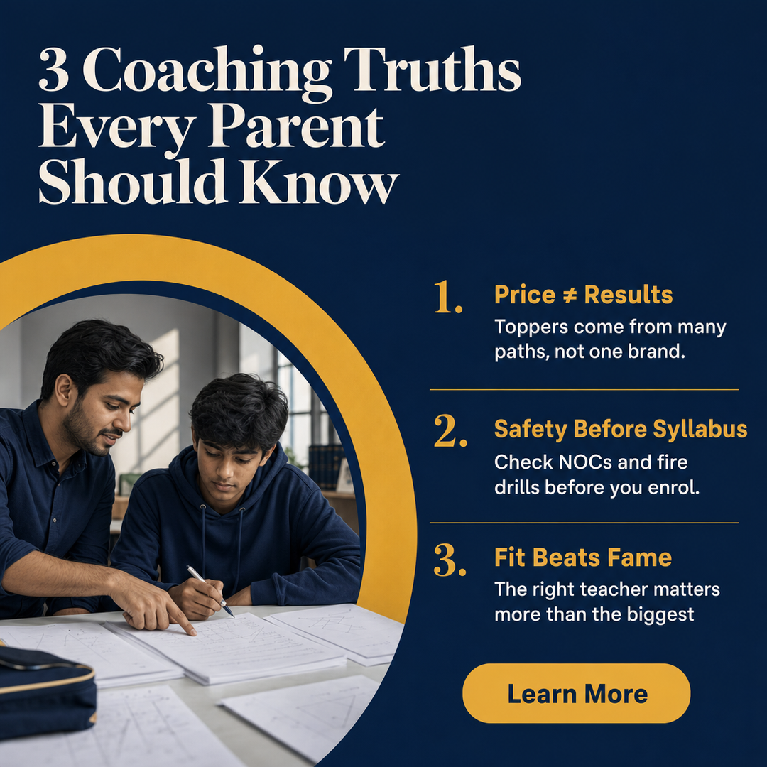 Tutoring / Test Prep social media post example generated with Draftovo — 3 Coaching Truths Every Parent Should Know